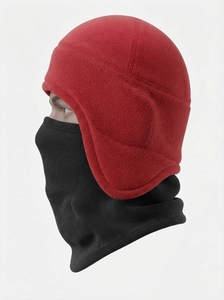 Cold Weather Winter <b>Hat</b> with Ear Flaps and Face Covering Soft <b>Warm</b> Fleece Comfortable Outdoor Headwear - Product Image 4