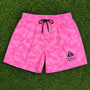Custom <b>Men</b> Quick Dry Pink Beach Board Shorts | Sublimation Swim <b>Trunks</b> | Lightweight Polyester Swimwear with Elastic Drawstring - Product Image 6