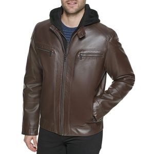 Gran oferta, chaqueta delgada de superhéroe para hombre, último diseño, chaqueta de bicicleta de piel de oveja de invierno, cuello levantado, moda informal, cuero de piel de vaca - Product Image 2