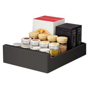 Organizzatore per Cassetti in Acciaio al Carbonio, Scorrevole e Silenzioso, per Cucina, Bagno o Soggiorno, Armadietto Estraibile Nero - Product Image 2