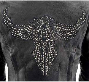 SAMROZ SPORTS Ladies Women's Embossed Leather Jacket - Product Image 5