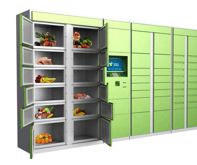 Automatic Smart Refrigerated Intelligent Logistics Cabinet Locker with Reinforced Lock for Fresh Food or Cold Dish
