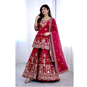 ชุดสูท shorgette sharara สุนัขจิ้งจอกแท้พร้อมการปักลายลำดับที่5มม. ชุดสูทแขนเต็มสำหรับใส่ทำงาน - Product Image 1