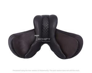 Selle de saut en cuir anglais de qualité supérieure |   Siège rembourré doux, conception à contact étroit pour les spectacles et l'entraînement - Product Image 6