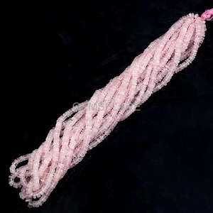 Cuentas de Cuarzo Rosa Natural Heishi de 4-5MM, Cuentas de Piedra Preciosa en Forma de Neumático Lisas para la Fabricación de Joyería, Cuentas de Cuarzo Rosa al por Mayor - Product Image 4