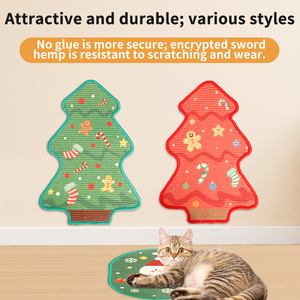 Wuji Global Arbre à chat mural en sisal vert pour Noël, griffoir pour chats petits/moyens/grands, protection de meubles pour animaux de compagnie, utilisation intérieure - Product Image 2
