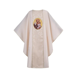 Túnicas de Clérigo de Alta Calidad al por Mayor para Coro, Túnica de Oración con Estola, Bordado Dorado, Diseño Blanco y Azul, Túnica Bordada - Product Image 2