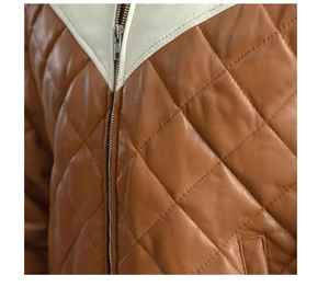 แจ็กเก็ตขนปุยหนังสำหรับผู้หญิงเสื้อขนเป็ดแบบเปิดปกแบบกำหนดเองกันน้ำแนวสตรีท - Product Image 2