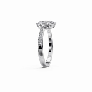 Anillo Toi et Moi de Doble Corte Princesa con Diamante Cultivado en Laboratorio, Oro Blanco de 18K, Certificado IGI - Product Image 2