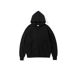 Sudadera con Capucha Negra para Hombre, Corte Regular, Tejido de Algodón, Diseño Casual de Color Sólido con Bolsillos, para Otoño - Product Image 1