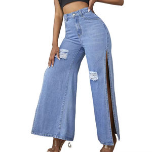 Pantalones Acampanados de Cintura Media con Cierre de Cremallera, Color Sólido, Transpirables, Antipilling, para Mujer, Estilo Casual, 100% Poliéster - Product Image 4