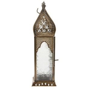 Lanterne marocaine décorative classique en fer, finition dorée, faite à la main, écologique, durable, style oriental vintage, personnalisable, à suspendre - Product Image 2