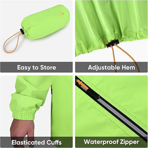<b>Men</b>’s Ultra-Lightweight Packable Windbreaker – High-Visibility Emergency <b>Shell</b> with Integrated Travel Pouch Softshell <b>Jacket</b> - Product Image 5