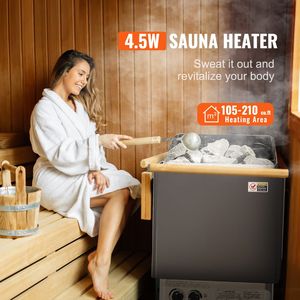 Stufa Elettrica per Sauna 4.5KW 220V con Controlli Integrati, Fornello per Bagno Turco con Timer 3h, Temperatura Regolabile, Soluzione 3-in-1 per Sauna - Product Image 1