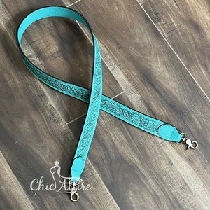 Nouvelle Sangle de Remplacement pour Sac à Main en Cuir Véritable Turquoise de Qualité Supérieure, Faite à la Main, Robuste et Durable, avec Fermoir en Laiton Antique - Product Image 1