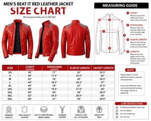 Veste de motard en cuir rouge à col montant, faite à la main, Ultimate Michael Jacksson Beat It |   Costume de style rockstar des années 80 pour hommes - Product Image 4