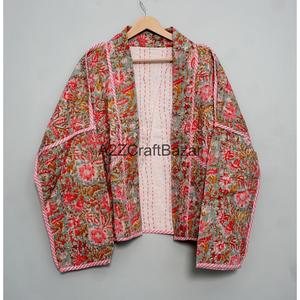 Chaqueta Vintage India Kantha Hecha a Mano, Acolchada, 100% Algodón Puro, Ecológica, Cómoda y Transpirable para Mujeres y Niñas - Product Image 6
