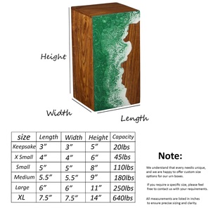 Handcrafted Rosewood Cremation Urn Ocean Wave <b>Memorial</b> <b>Keepsake</b> - Product Image 5