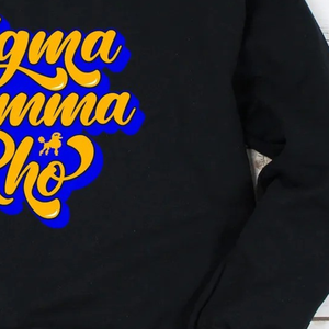 Sigma Gamma Rho Retro Crewneck <b>Sweatshirt</b> Black Color Custom Greek Letter Printed Pullover Casual <b>Long</b> Sleeve Fleece - Product Image 2