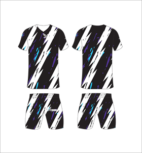 Ensemble de maillots de football personnalisés en sublimation noir et blanc pour hommes, respirants, kits d'entraînement de football, vente en gros, tenue de sport à séchage rapide pour équipe - Product Image 1