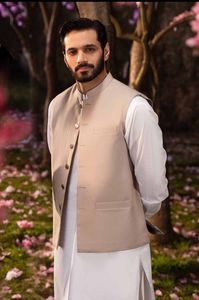 Designer <b>Waistcoat</b> Men Ethnic Formal Wear Stylish <b>Embroidered</b> Vest For Mehndi Nikah Wedding Party Custom Sizes Colors Wholesale - Product Image 3