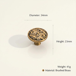 Tiradores de latón retro con diseño floral para gabinetes, tiradores de cajones de bronce antiguo, herrajes vintage para cómodas, manijas decorativas para muebles de cocina - Product Image 5