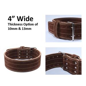 Cinturón de Levantamiento de Pesas de Cuero Vacuno Personalizado, Diseño de Doble Hebilla Resistente, 4 Pulgadas de Ancho, Soporte de 10 mm de Grosor, Antideslizante - Product Image 3