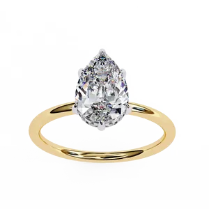 แหวนเพชรทรงกลมแบบฝังรอบวง พร้อมวงแหวนซ่อนประดับเพชร ทองคำแท้ 18K เครื่องประดับเจ้าสาวสุดหรู สำหรับงานหมั้น งานแต่งงาน และวันครบรอบ - Product Image 2