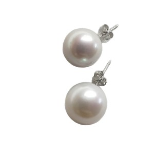 Pendientes de Perlas de Agua Dulce Blancas Grandes de 11-12 mm con Plata S925, Buen Brillo, Ligeramente Imperfectos, Decoración Fina para las Orejas - Product Image 5