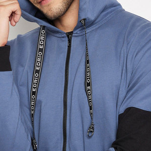 Sudadera Azul con Capucha y Cierre de Cremallera con Detalles Negros y Pantalones Deportivos a Juego, Conjunto Deportivo de 2 Piezas, Corte Regular, Largo Completo, Unisex - Product Image 6