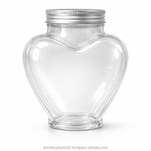 Botella PET de 500 ml en Forma de Corazón con Tapa de Rosca de Aluminio, Envase OEM para Leche, Té, Jugo, Café, Plástico para Exportación a Asia - Product Image 1