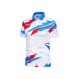 Polo unisexe personnalisé imprimé par sublimation, extensible dans quatre directions, respirant, anti-transpiration, séchage rapide, en Spandex/Polyester - Product Image 2