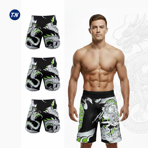 Ensemble de shorts MMA confortables de haute qualité UPF50 en polyester imprimé par transfert thermique, conception ergonomique Dragon - Product Image 1
