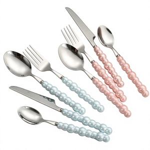 <b>Vintage</b> Metal Flatware <b>Set</b> With Pearl Handles Dishwasher Safe Perfect For Home Wedding Dining Table Dinnerware <b>Cutlery</b> <b>Sets</b> - Product Image 6