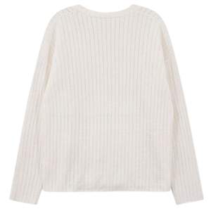 T-shirt à manches longues en crochet blanc pour homme, col rond, coton texturé, streetwear décontracté, haut tendance pour tous les jours - Product Image 2