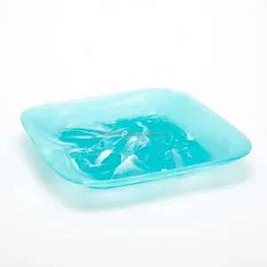 Bandeja de servicio de resina epoxi de lujo de diseño desechable para uso doméstico a un precio razonable Tendencia de color negro/blanco - Product Image 4