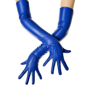 Gants en cuir PU bleus de style vintage, imperméables, à manches longues, en provenance du Pakistan - Product Image 1