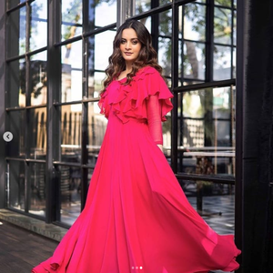 ชุดคุर्ติสีชมพูหรูหรา ยาวคลุมเท้า แต่งระบาย ดีไซน์แบบอินเดีย-ปากีสถาน สำหรับงานปาร์ตี้ ทรงปกติ ผลิตจากผ้าโพลีเอสเตอร์ ยี่ห้อ SADIA - Product Image 2