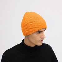 Bonnet de crâne uni à revers bonnet tricoté personnalisé épais bonnets de pêcheur 2025 pull Fluorescent couleur bonbon bonnet côtelé chapeau