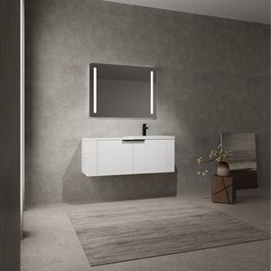 Mobile Bagno Moderno Bianco da 48 Pollici con Lavabo Integrato, Ampio Spazio, Set Completo - Product Image 3