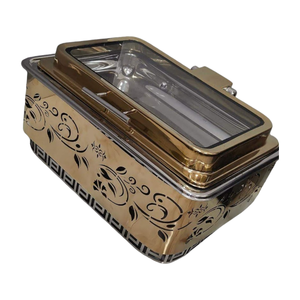 จานบุฟเฟ่ต์อาหารสแตนเลสสตีลโทนสีทองอุปกรณ์ปาร์ตี้งานแต่งงานที่ทันสมัย - Product Image 2