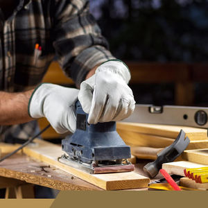 Gants de conduite pour chauffeurs de camion en cuir de vachette naturel blanc de qualité supérieure, durables et souples, design personnalisé, gants de sécurité pour le travail industriel - Product Image 5