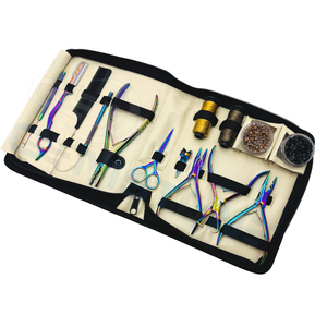 Kit Profesional de Herramientas para Extensiones de Cabello con Alicates de Microperlas, Herramienta de Bucle, Gancho de Extracción, Peine, Tijeras, Hilos y Perlas para Cabello - Product Image 1