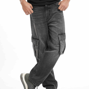 Pantalones Vaqueros de Mezclilla para Hombre, Estilo Vintage Oscuro, Lavado a la Piedra, Corte Recto, Transpirables, Estilo Urbano Hip Hop, Personalizados y de Gran Venta - Product Image 6