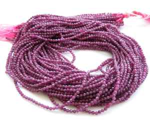 Cuentas de Rubí Natural Facetadas Redondas, Sin Mejorar, para Joyería, Hilo de Piedras Sueltas de Alta Calidad - Product Image 5