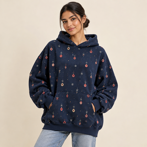 <b>Christmas</b> Custom Print Pullover <b>Hoodie</b> Customizable Women Wholesale Casual Winter Cold Weather Comfortable Warm Supplier - Product Image 5