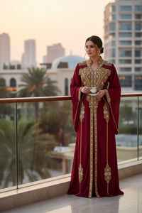 Dubai Muslim Eid Ramadan Islamic Abaya <b>Kaftan</b> Jubbah for Women Long Sleeves Floor Length <b>Plus</b> <b>Size</b> Hand Beaded - Product Image 6