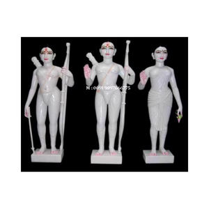 Belle statue de Dieu Ram Darbar en marbre blanc naturel, nouveau design, avec une surface lisse et brillante, utilisée pour la maison et le temple - Product Image 3
