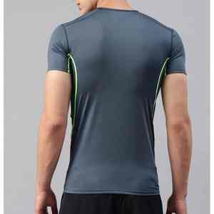 Camiseta Deportiva de Compresión para Hombre, Corte Ajustado, Cuello Redondo, Manga Corta, Transpirable, Spandex/Poliéster, Estilo Urbano, 220g, para Entrenamiento - Product Image 4