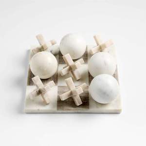 Marble tic tac toe marble game luxury tic tac toe decorative <b>board</b> game modern tabletop game marble decor luxury game <b>set</b> coffee - Product Image 5